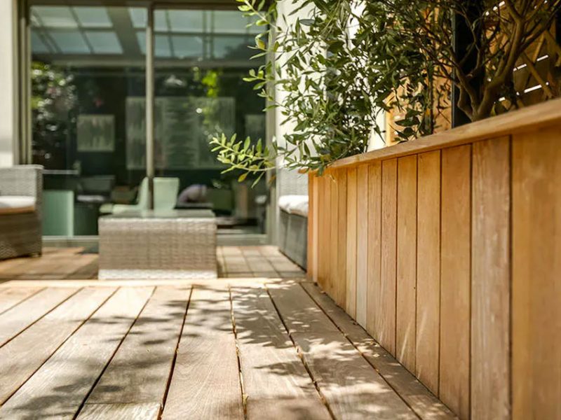 Terrasse en bois naturel - Pose parquet