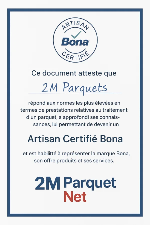 Certification et partenariat Bona - artisan parquet en Haute-Savoie